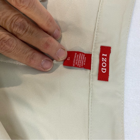 2 Izod Black & Cream Tennis Skirts Size 12 Deep Front Pockets Zippers Size 12 - Picture 13 of 16